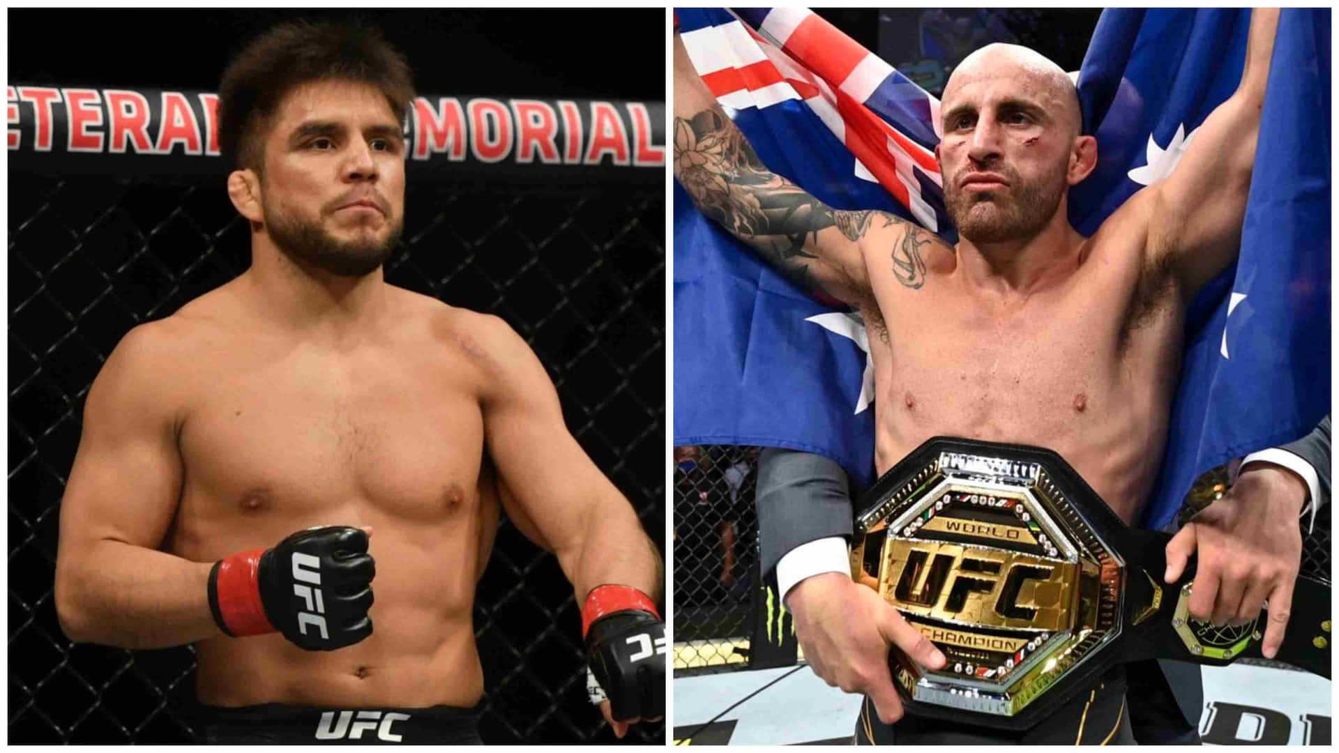 Henry Cejudo And Alexander Volkanovski Collage Background