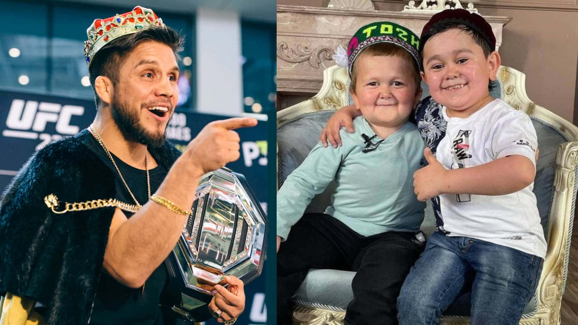 Henry Cejudo And Hasbulla Magomedov Collage Background