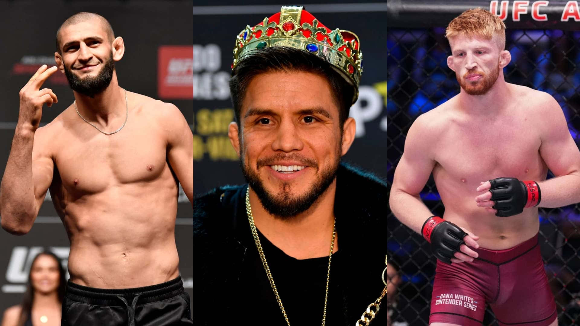 Henry Cejudo With Khamzat Chimaev And Bo Nickal Background