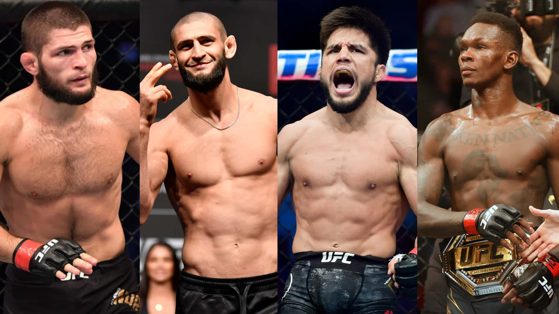 Henry Cejudo With Various Mma Fighters Collage Background