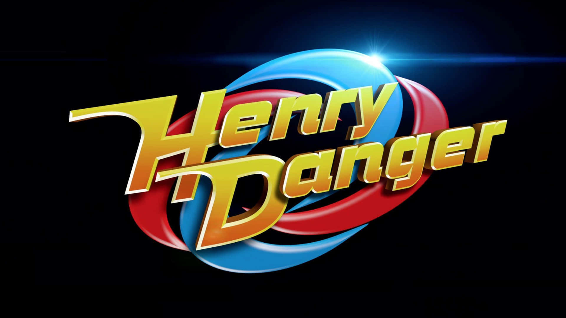 Henry Danger Logo With A Blue And Red Background