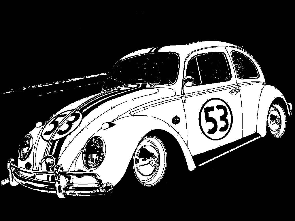 Herbie Fully Loaded Black And White Sketch Background