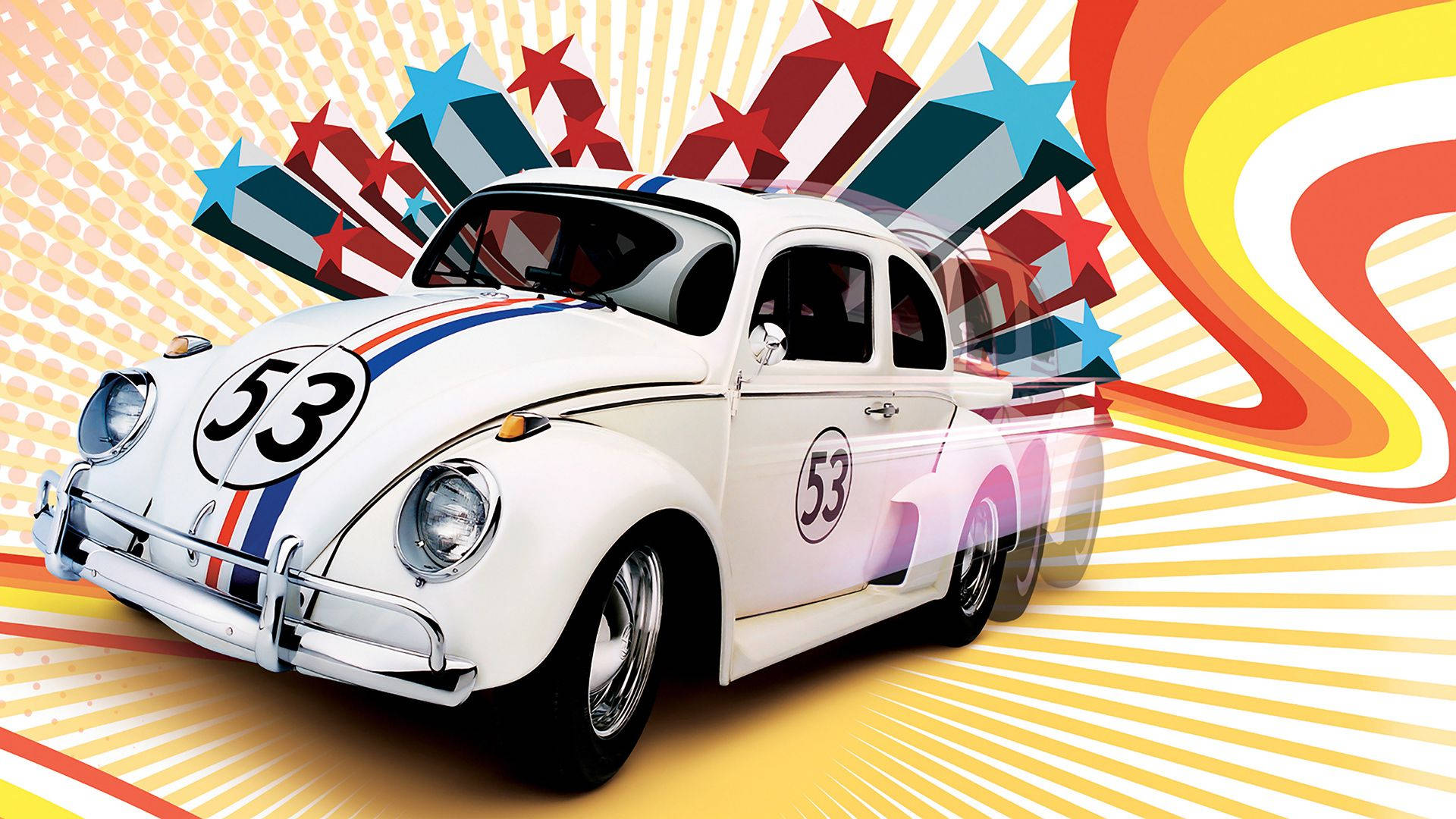 Herbie Fully Loaded Colorful Stars Background