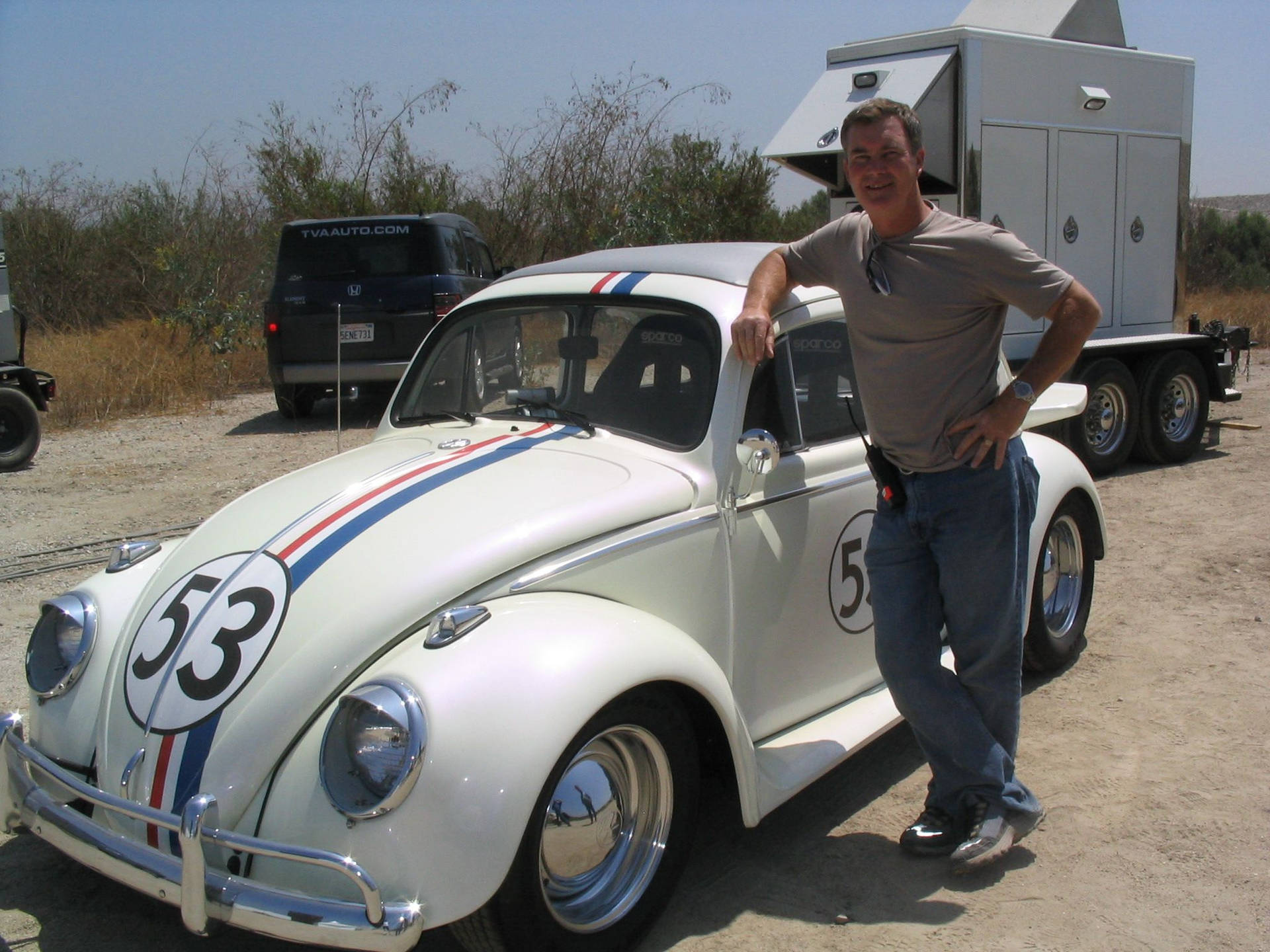 Herbie Fully Loaded With Man Background