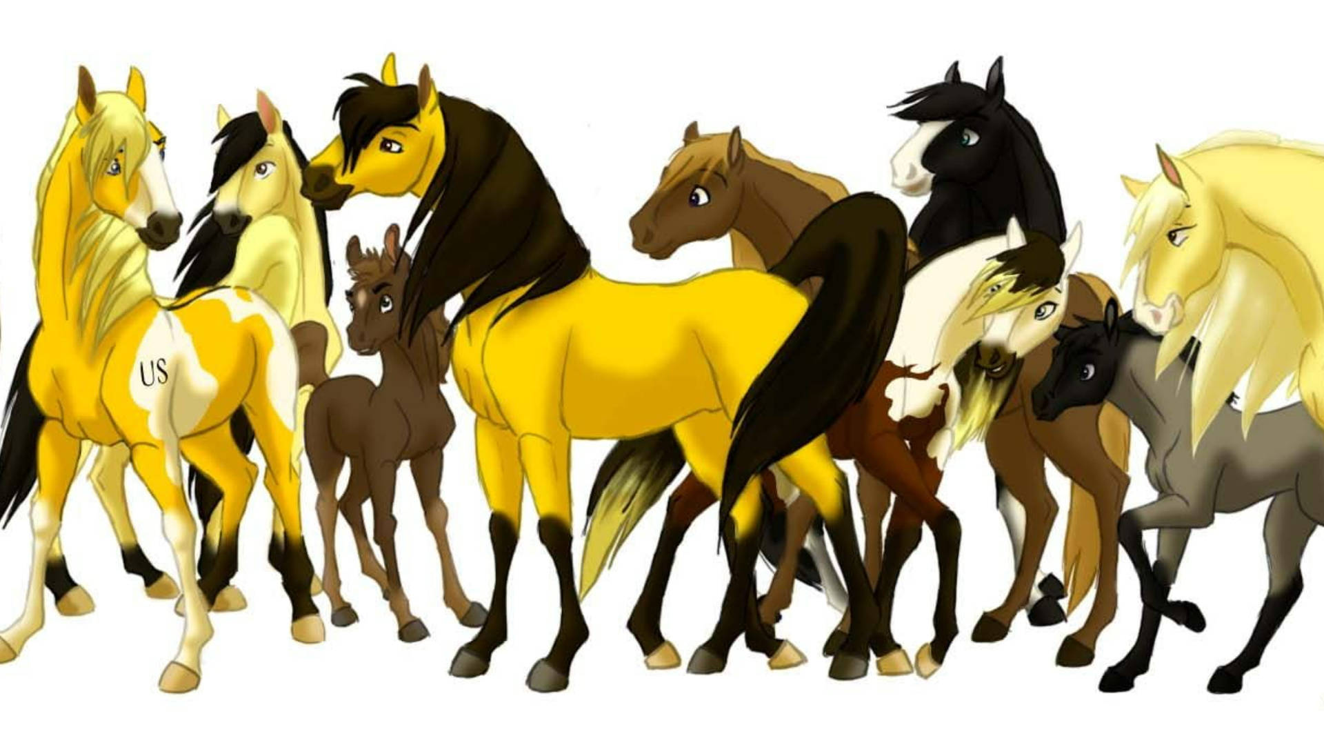 Herd Of Horses From Spirit Stallion Of The Cimarron Background