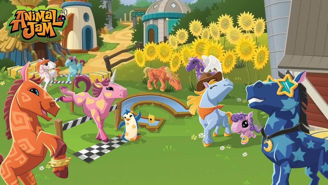 Herd Of Horses In Animal Jam Background