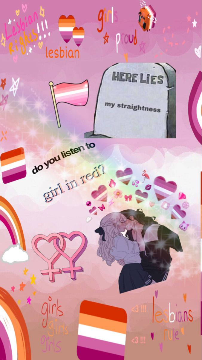 Here Lies The Lesbian Flag Background