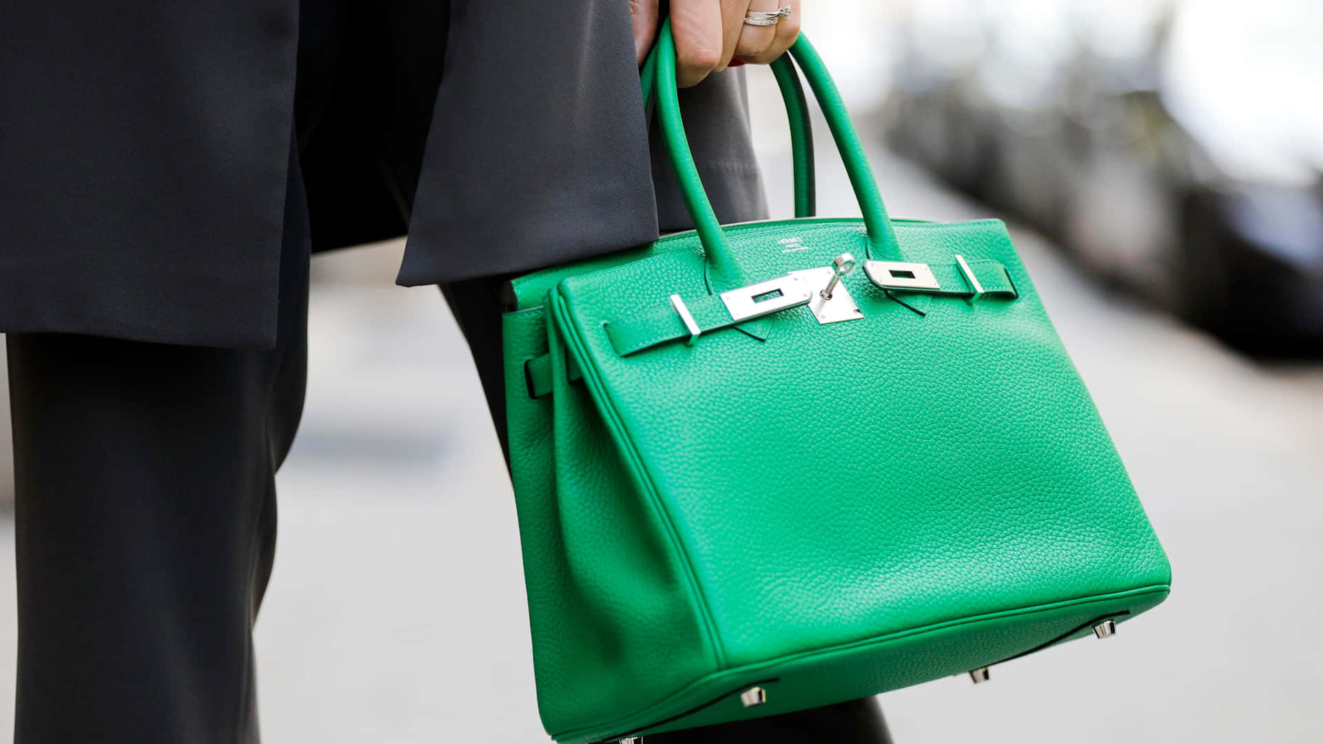 Hermes Green Birkin Handbag Background