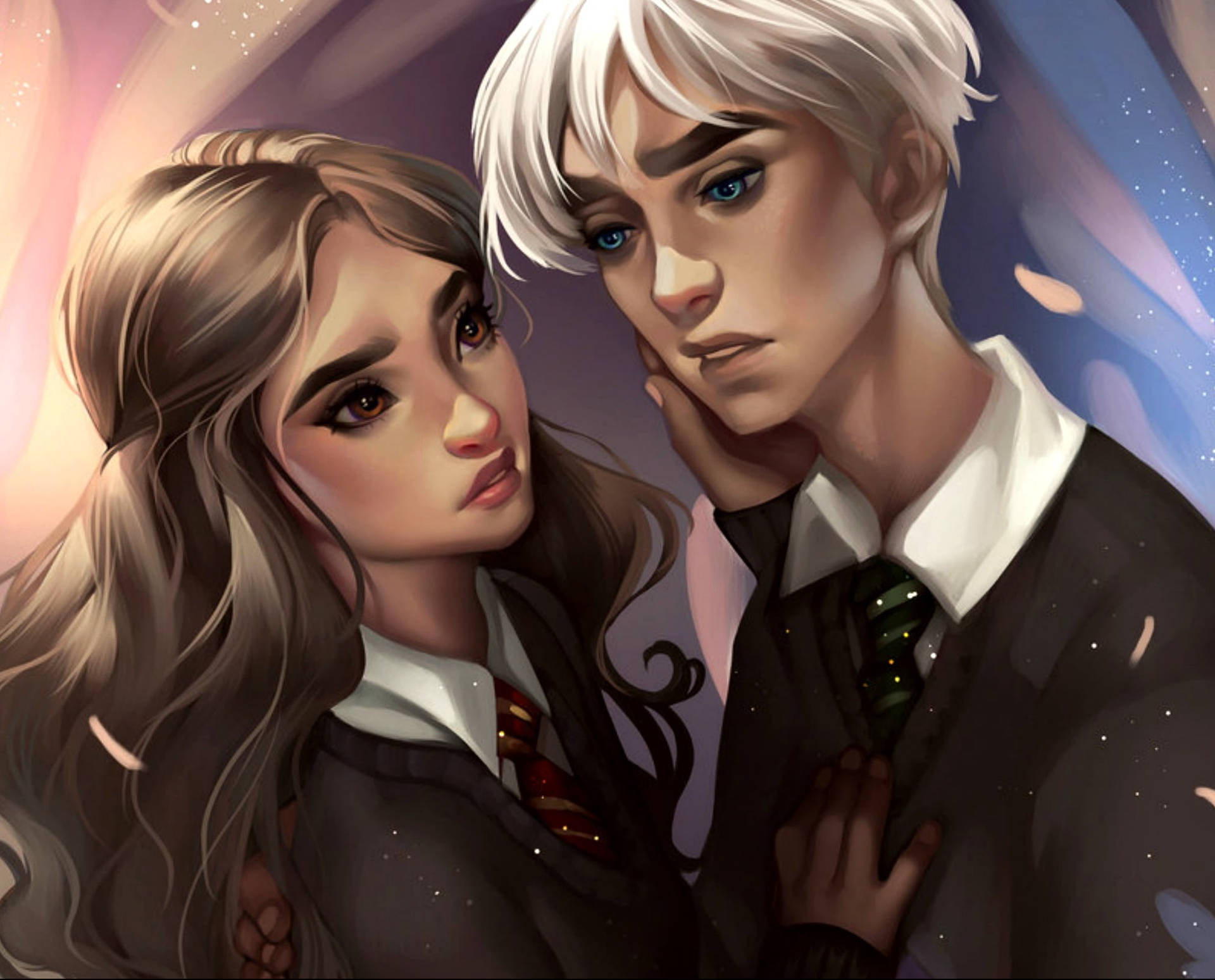 Hermione Granger And Draco Malfoy Duel It Out. Background