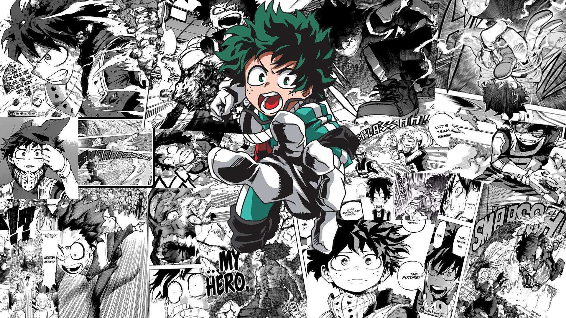 Hero Midoriya Manga Panel Background