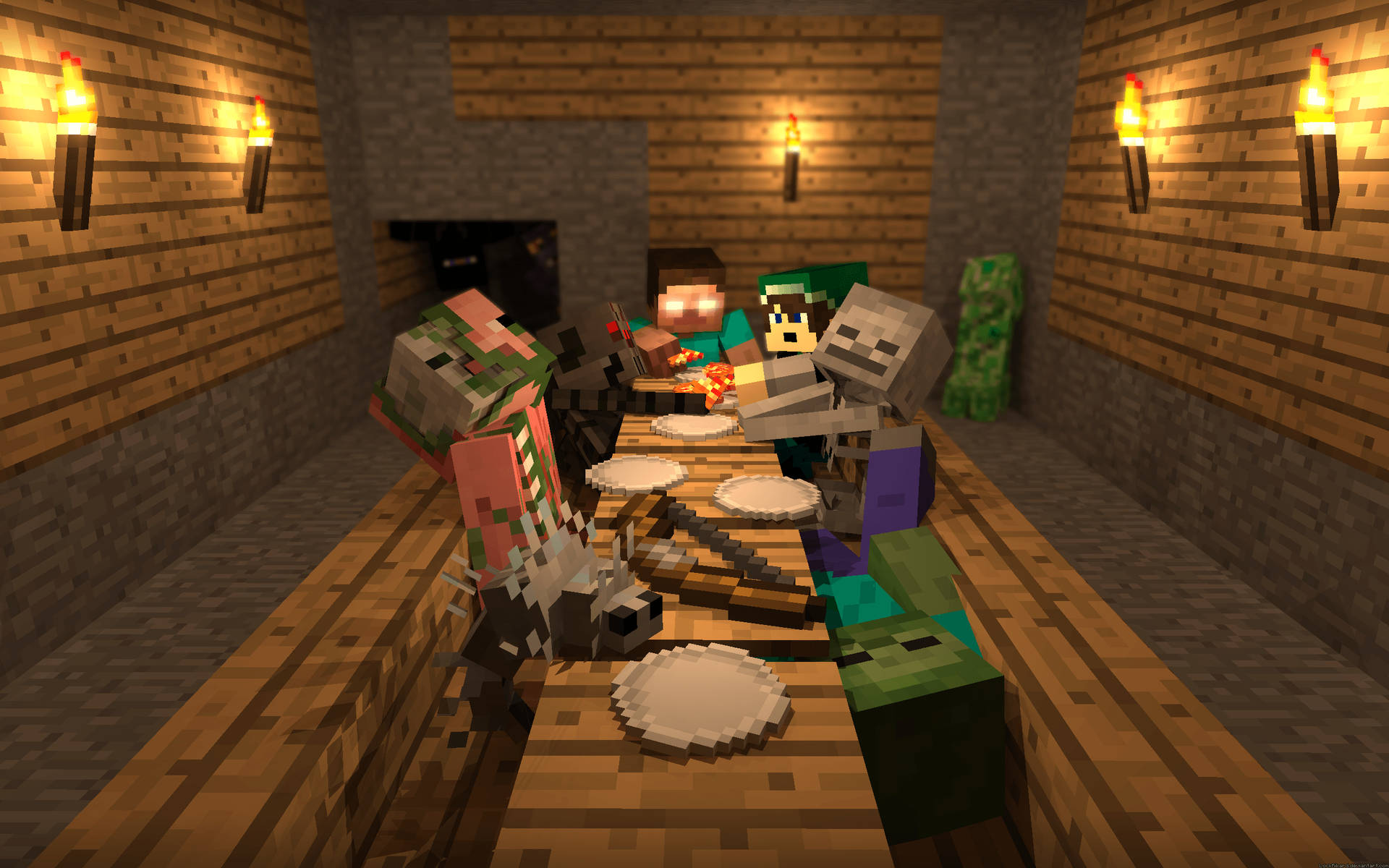 Herobrine Minecraft Dining Area