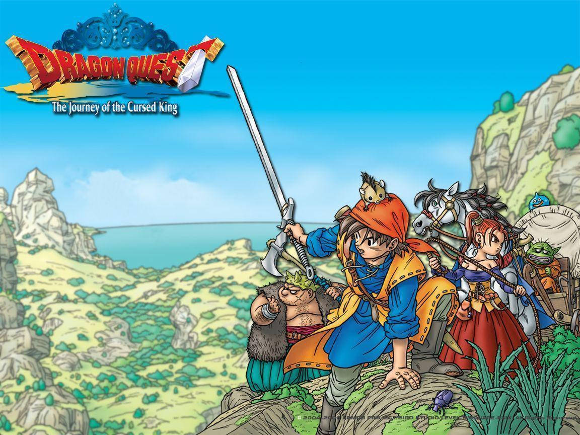 Heroes Of Dragon Quest Viii Overlooking Cliff Background