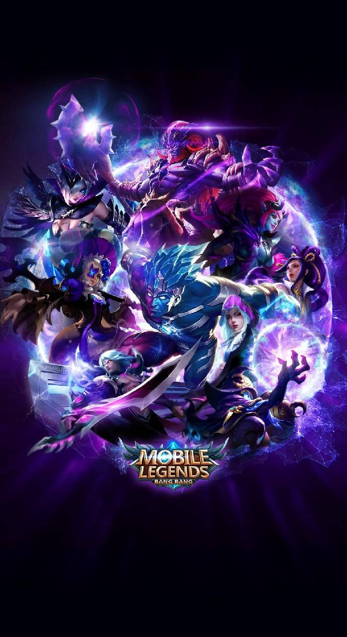 Heroes Poster With Mobile Legends Logo Background