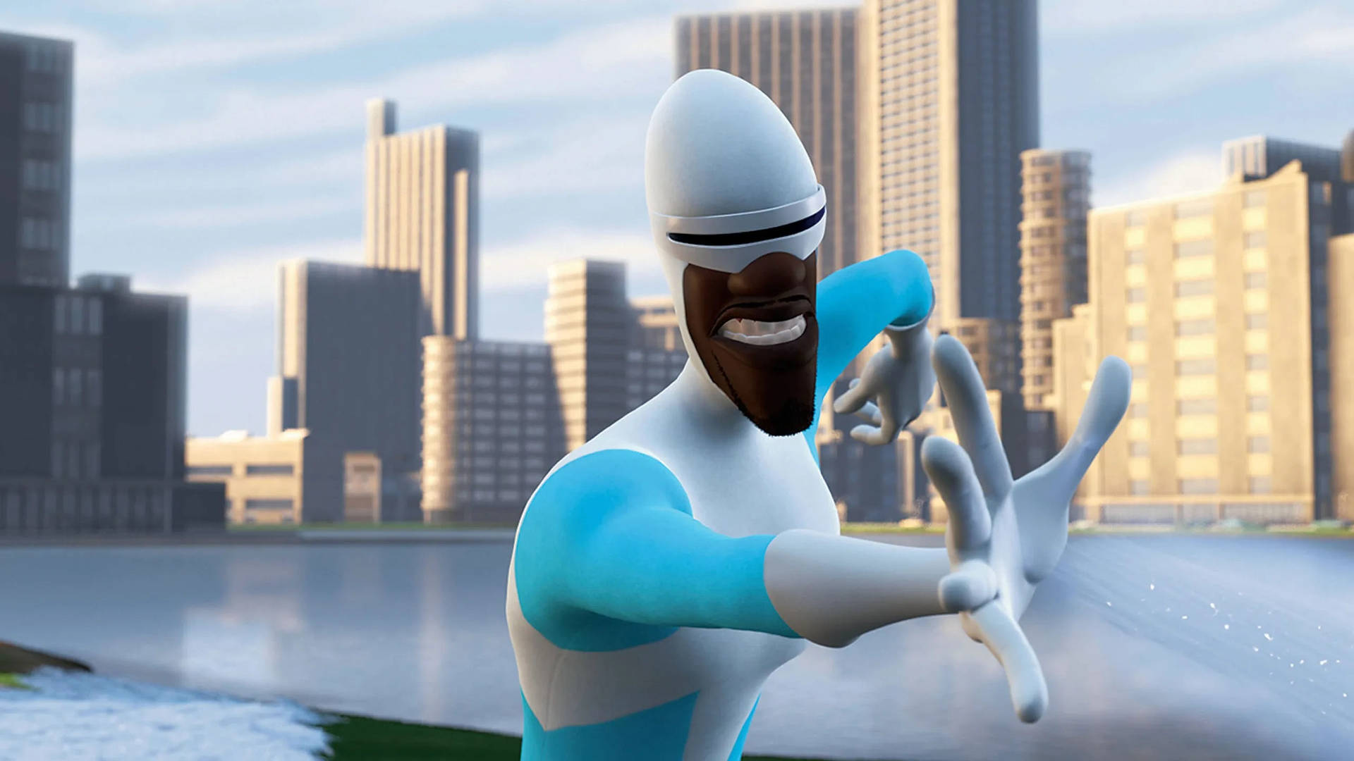 Heroic Frozone In The City Background
