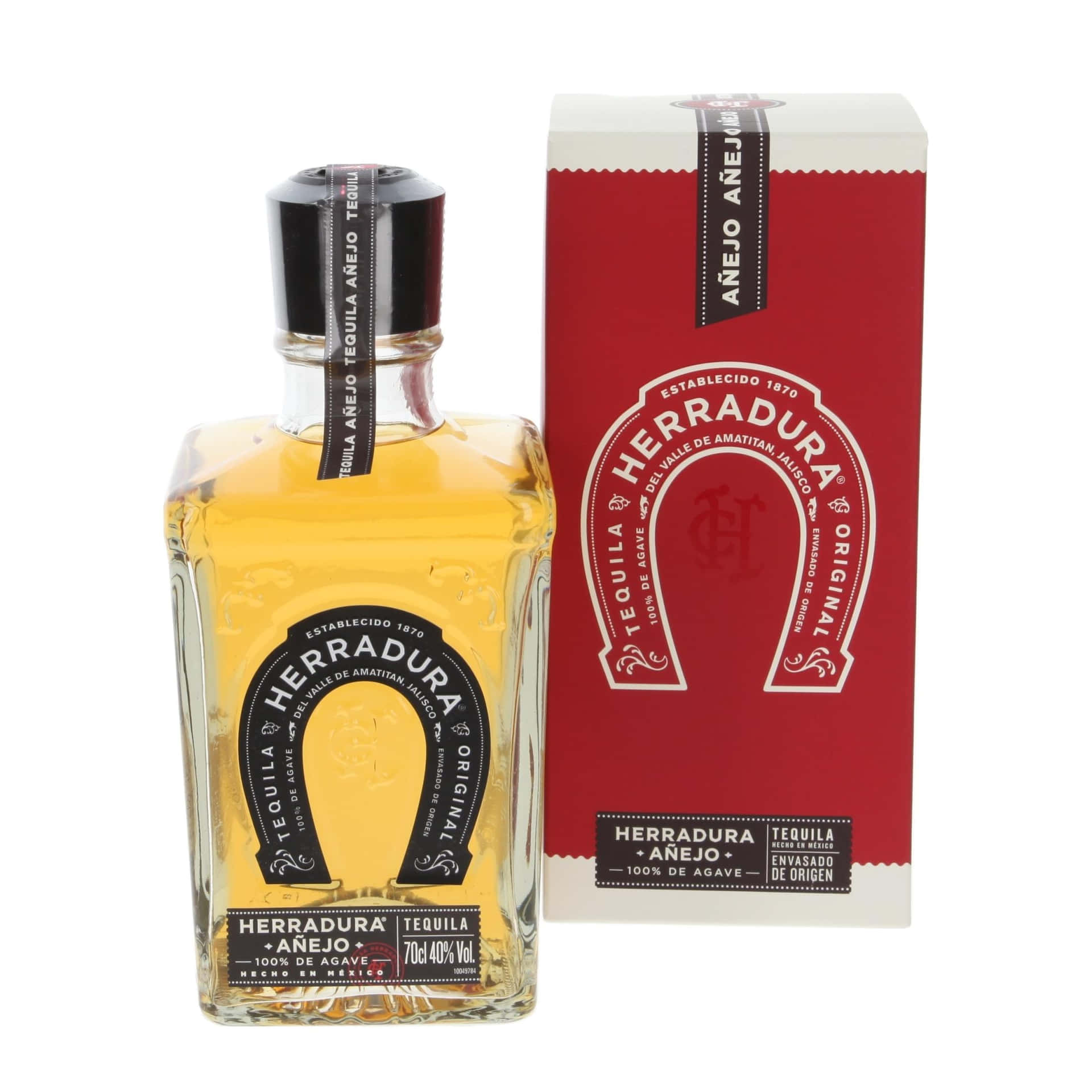 Herradura Anejo Tequila Bottleand Box Background