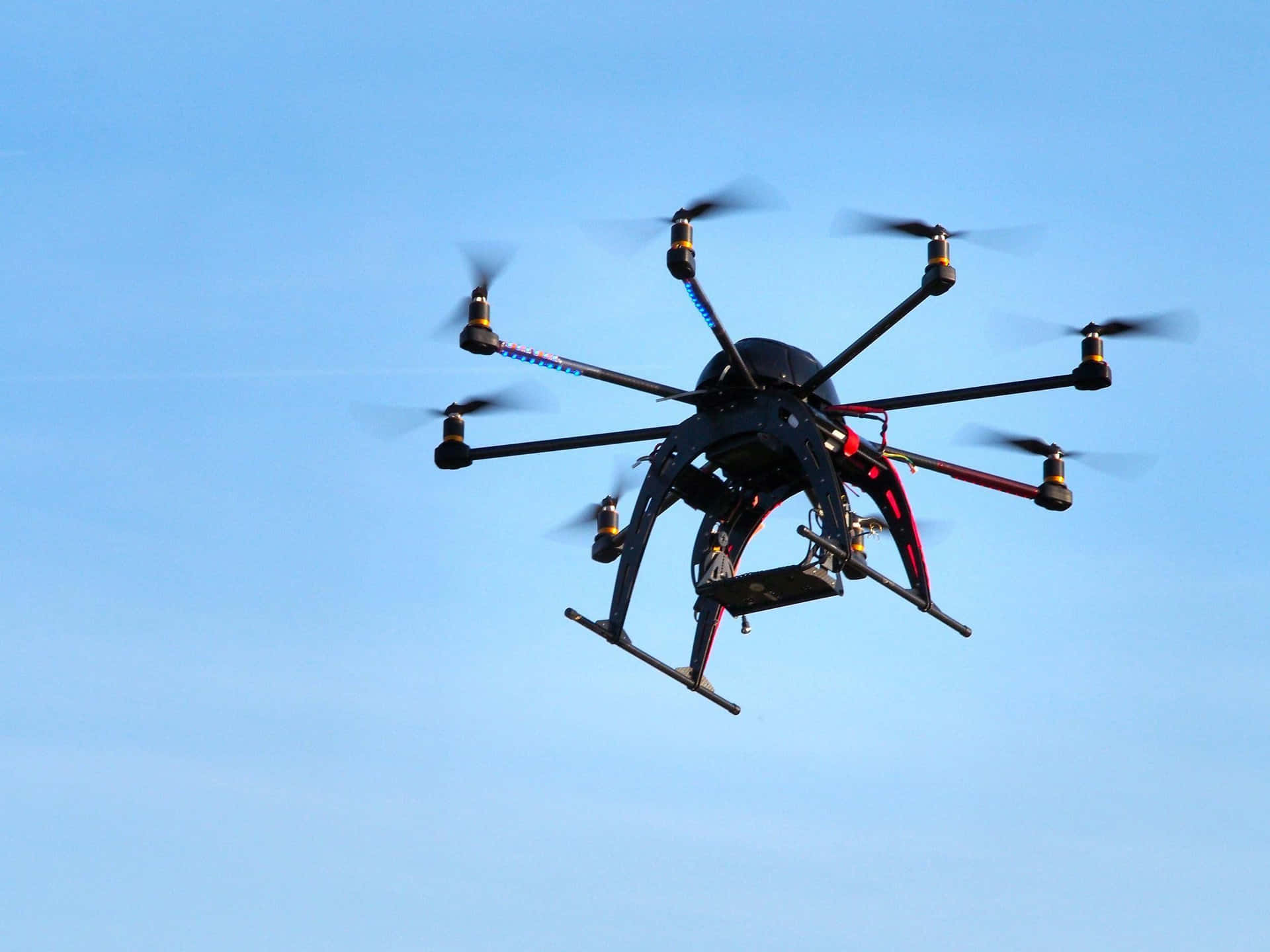 Hexacopter Drone In Flight