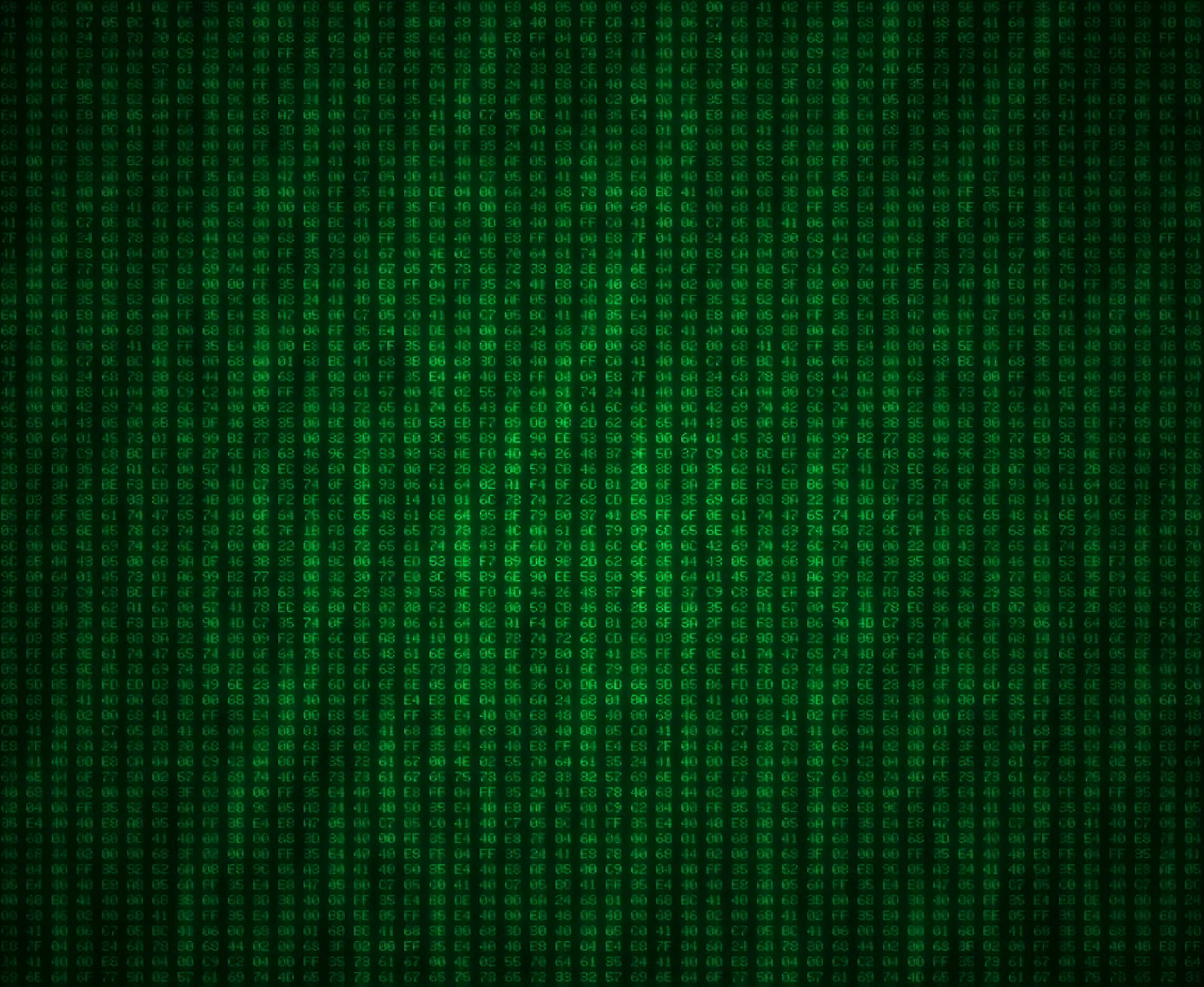Hexadecimal Numeral System Of Coding In Green Background