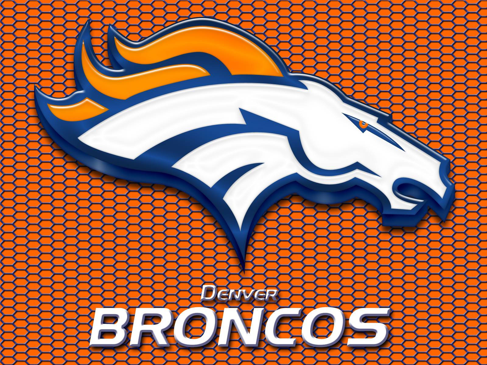 Hexagon Orange Denver Broncos Logo Background