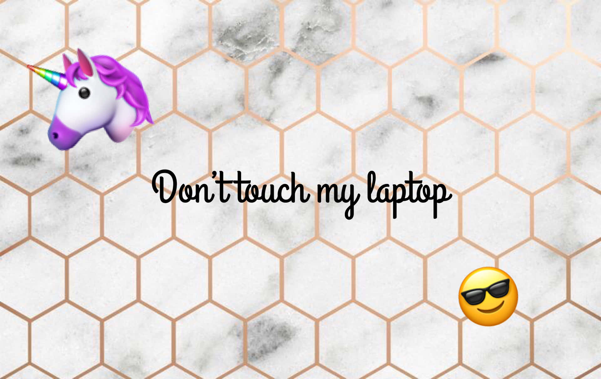 Hexagon Pattern Don't Touch My Laptop Background