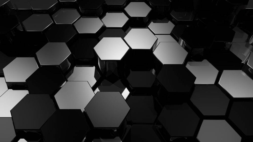 Hexagon Pattern In Silver And Black Desktop