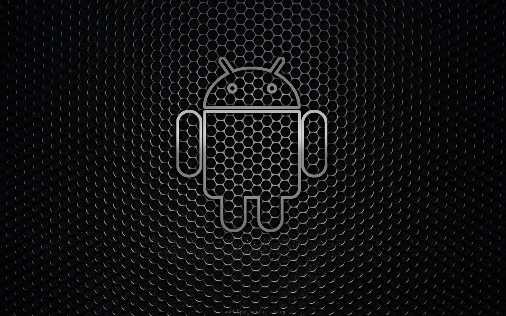 Hexagonal Mesh Android Robot Background