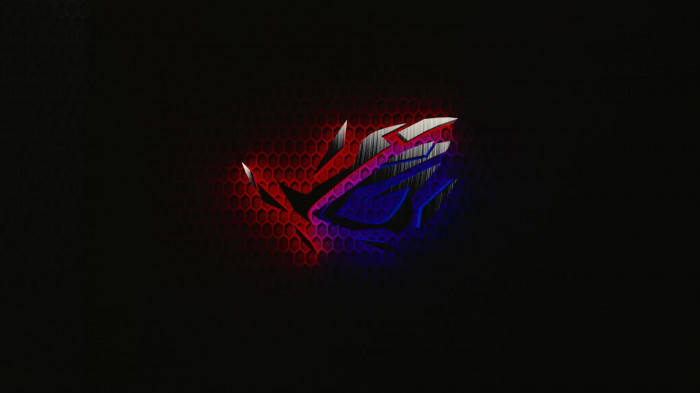 Hexagonal Red And Blue Asus Rog Logo Background