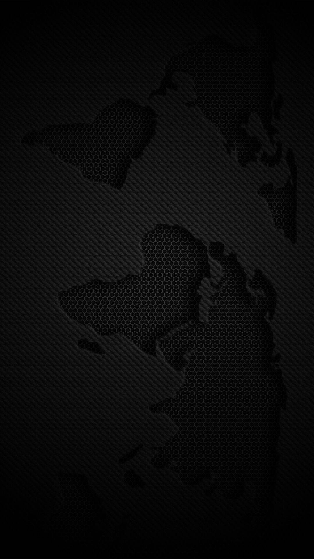 Hexagonal World Map Solid Black Iphone Background