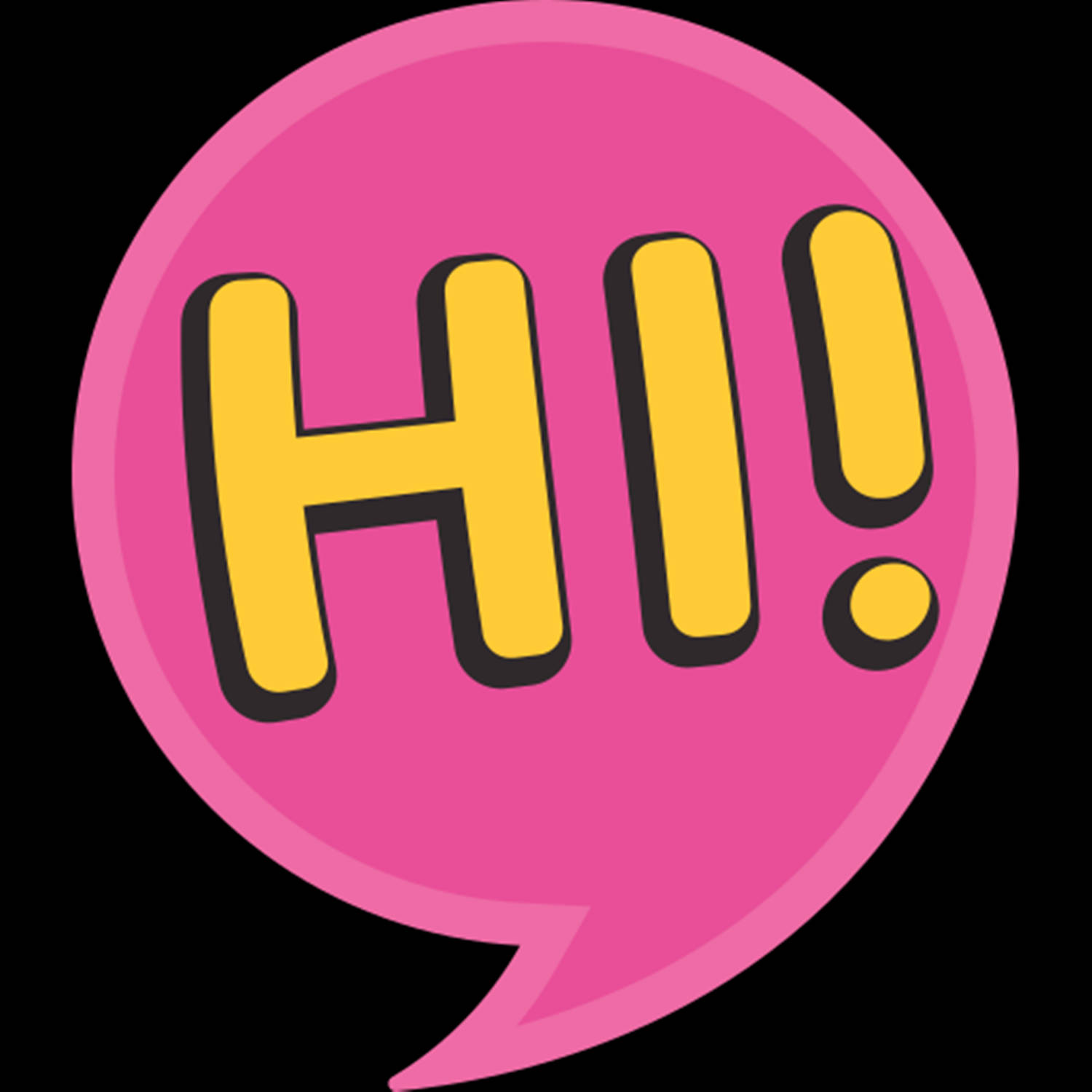Hi Greeting In Pink Speech Bubble Background