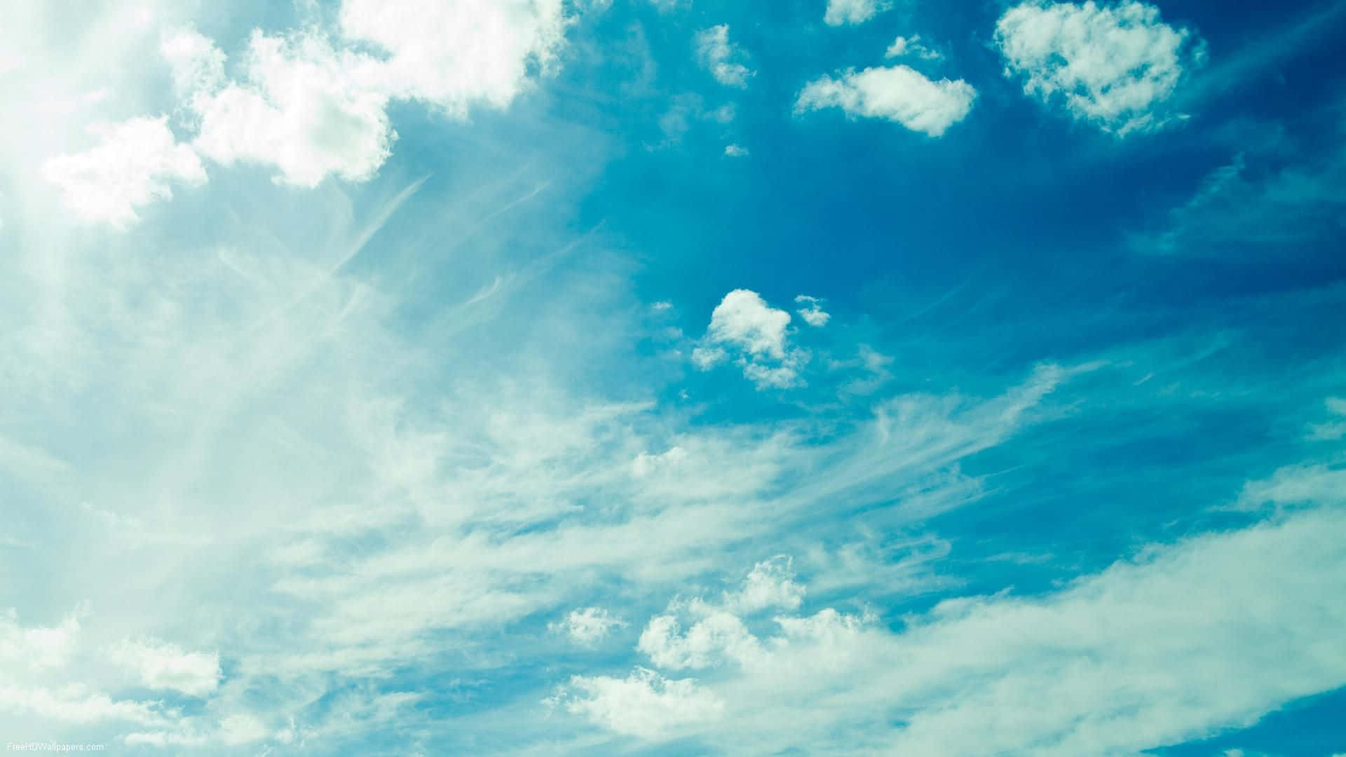 Hi Res Cerulean Sky With White Clouds Background