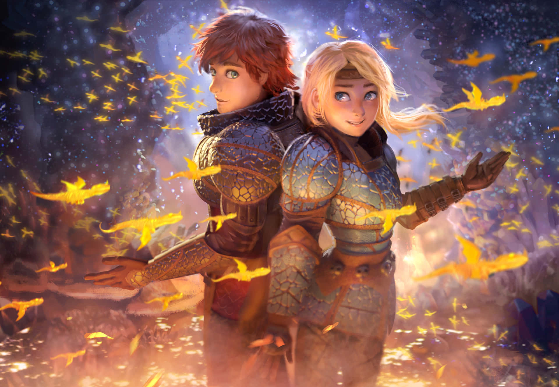 Hiccup And Astrid In How To Train Your Dragon 4k Background