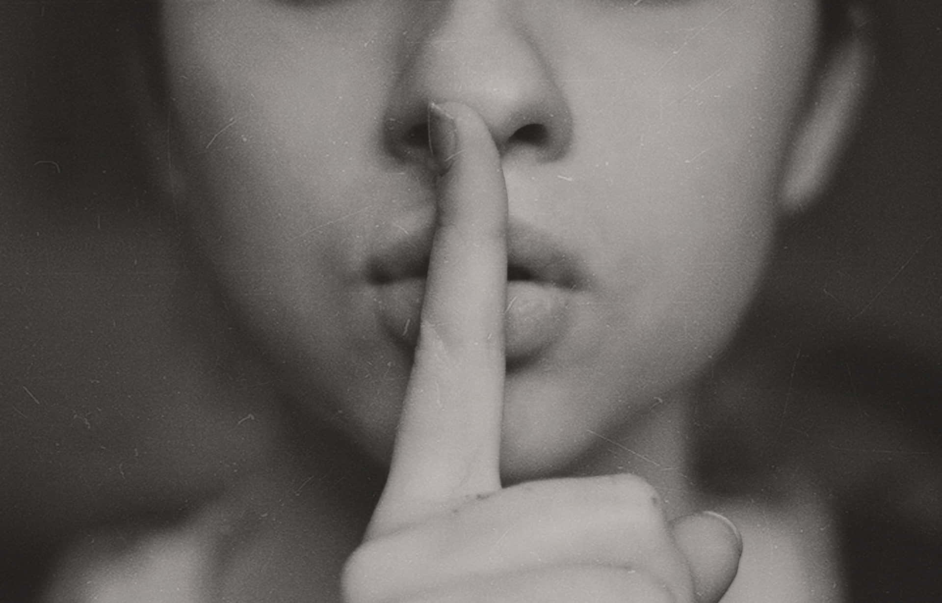 Hidden Mouth With Finger Background