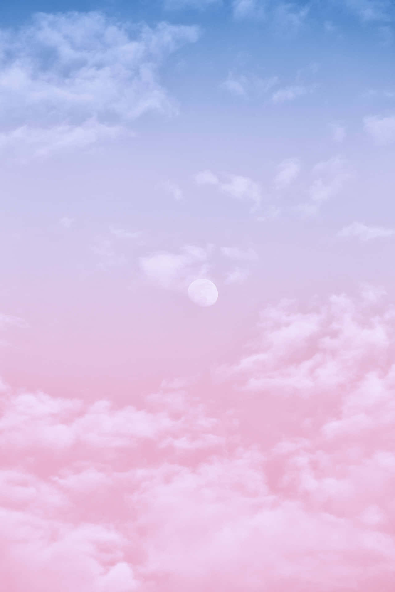 Hidden Pink Moon Cloudy Sky Background