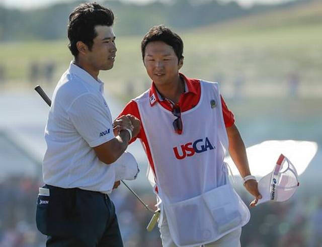 Hideki Matsuyama Caddie Handshake Background