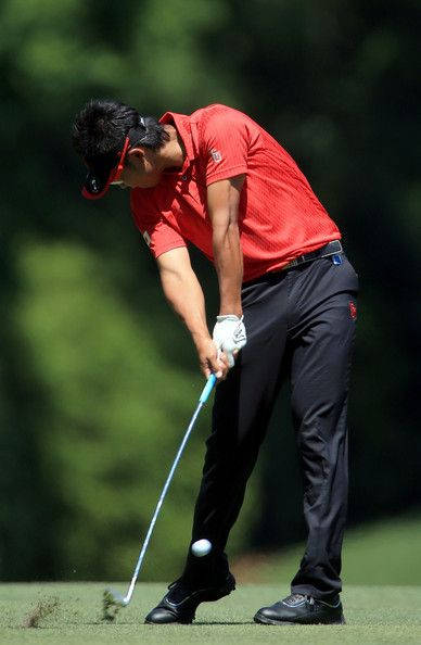 Hideki Matsuyama Striking Golf Ball