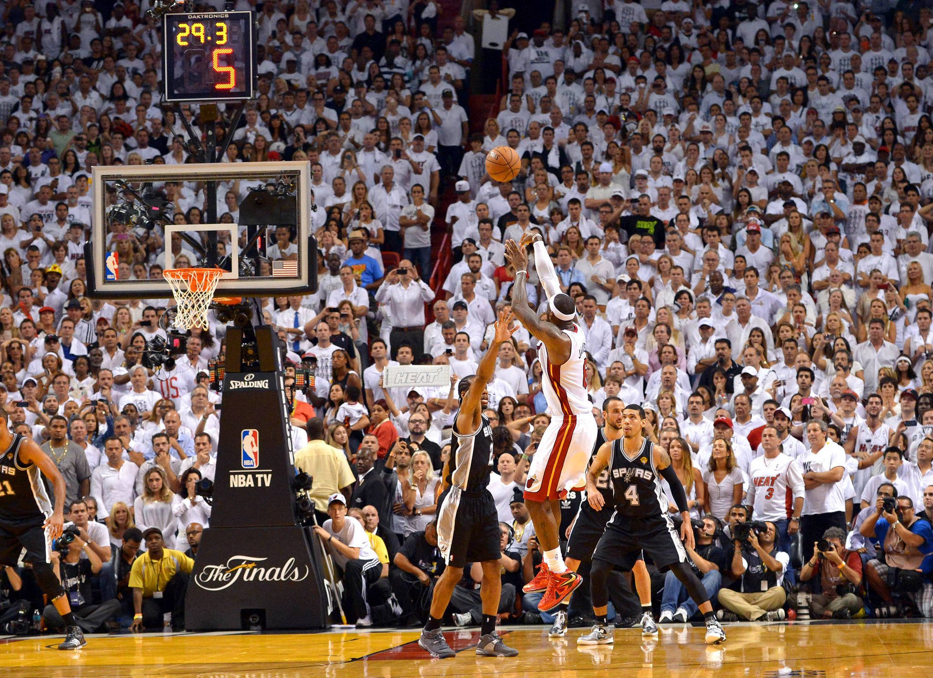 High-action Moment In Nba Finals