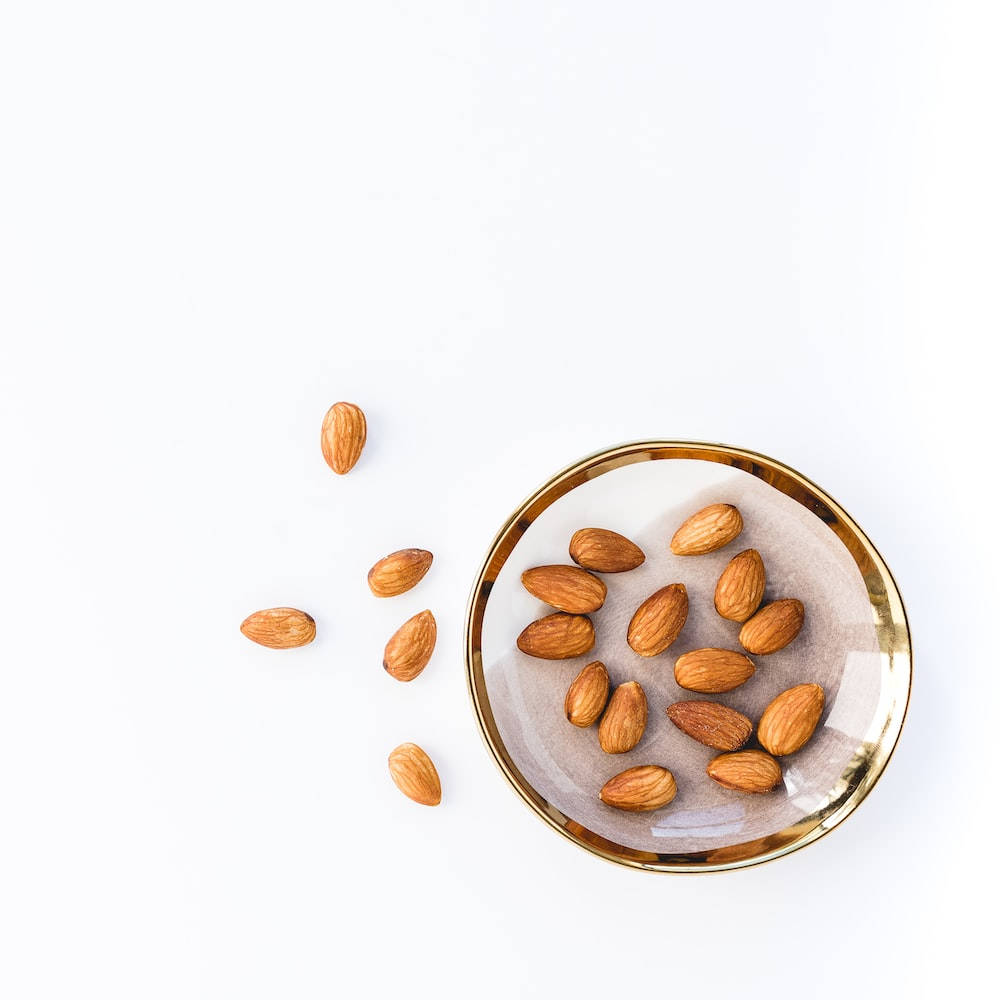 High Angle Shot Almond Nuts Background