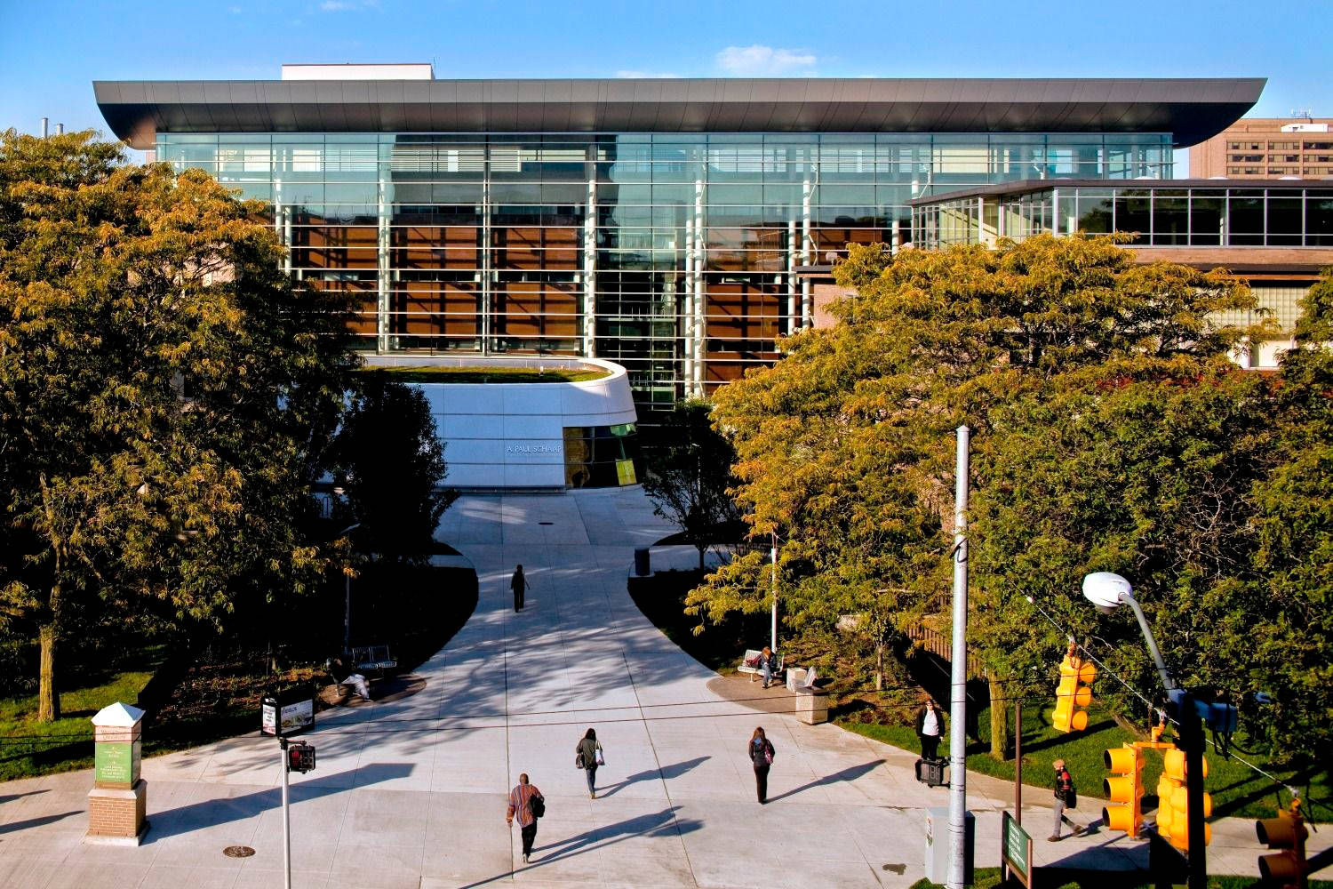 High-angle Shot Wayne State University Campus Background