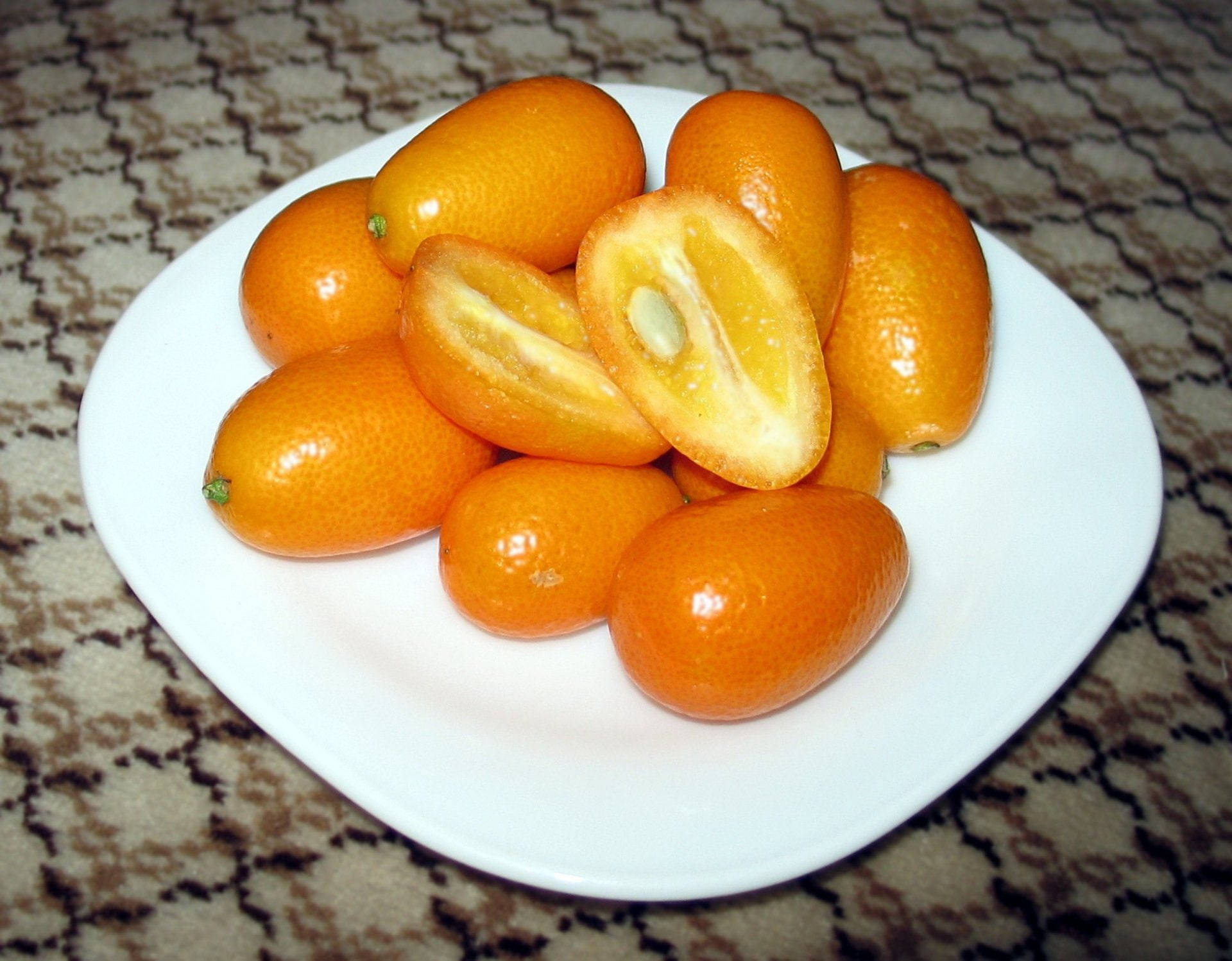 High Angle Sliced Kumquat Fruit Shot