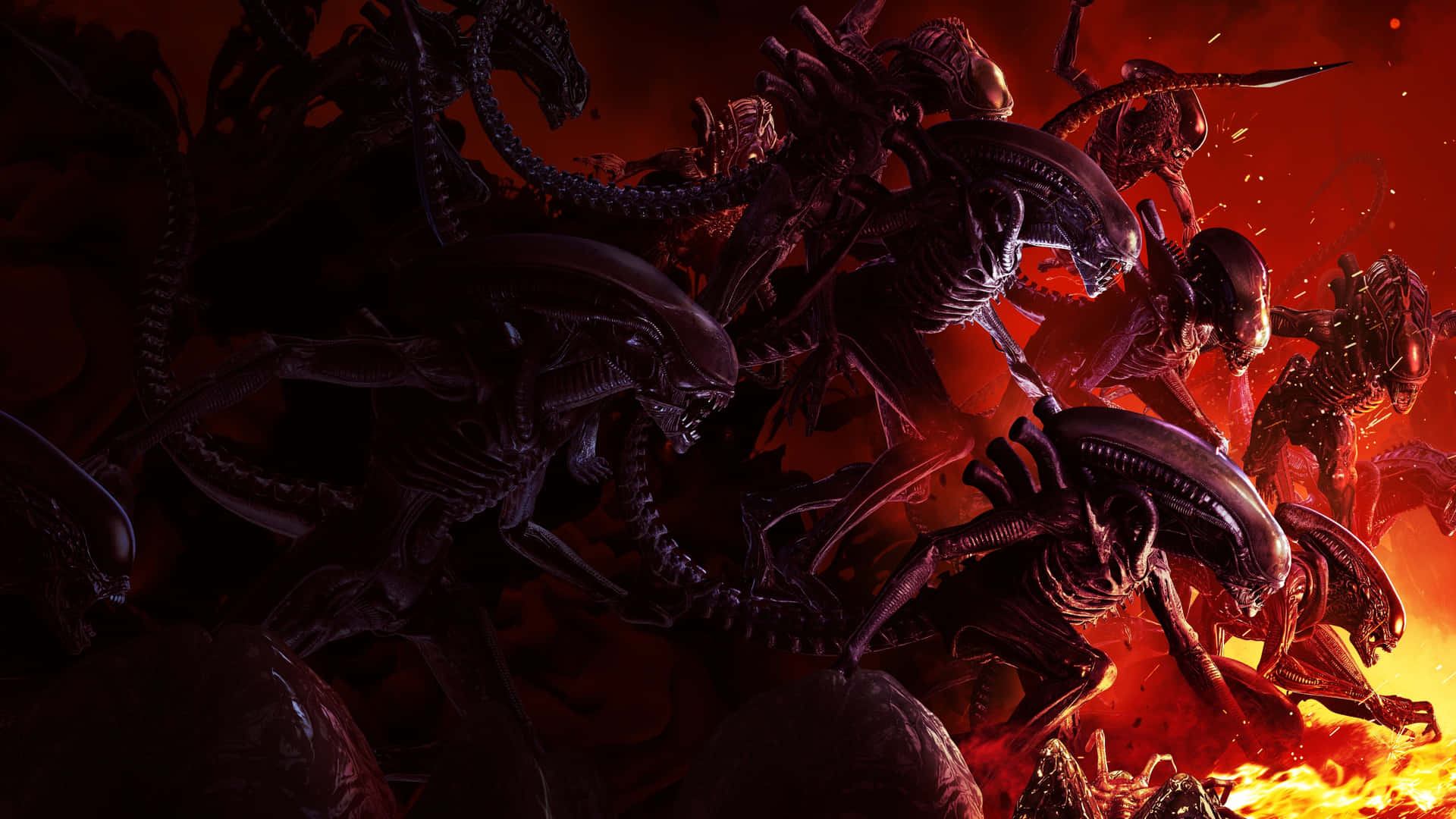 High-definition 4k View Of The Terrifying Alien Creature Background