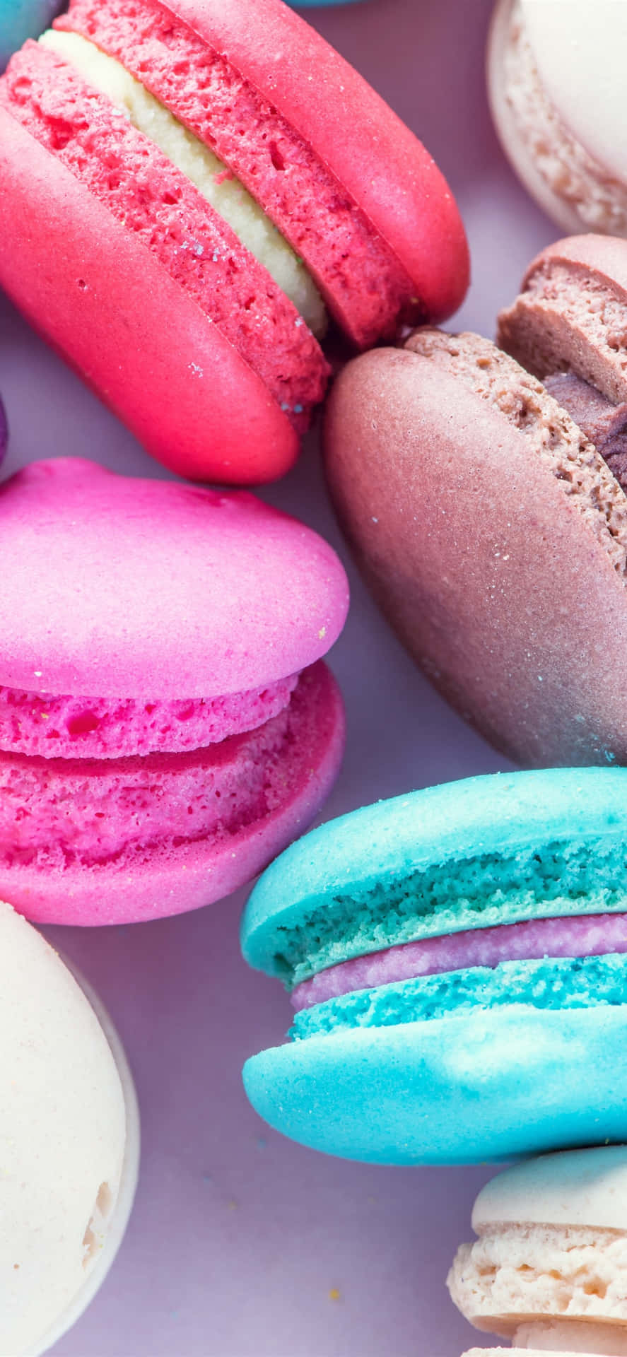 High Definition Colorful French Macaron Background