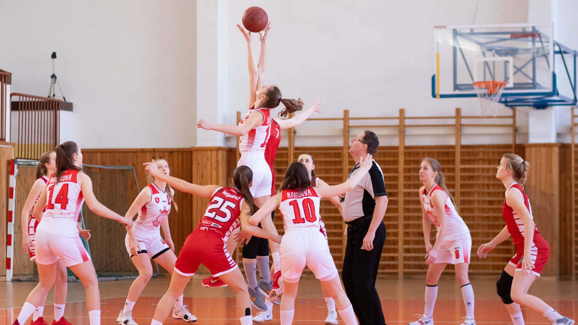 High-flying Basketball Background