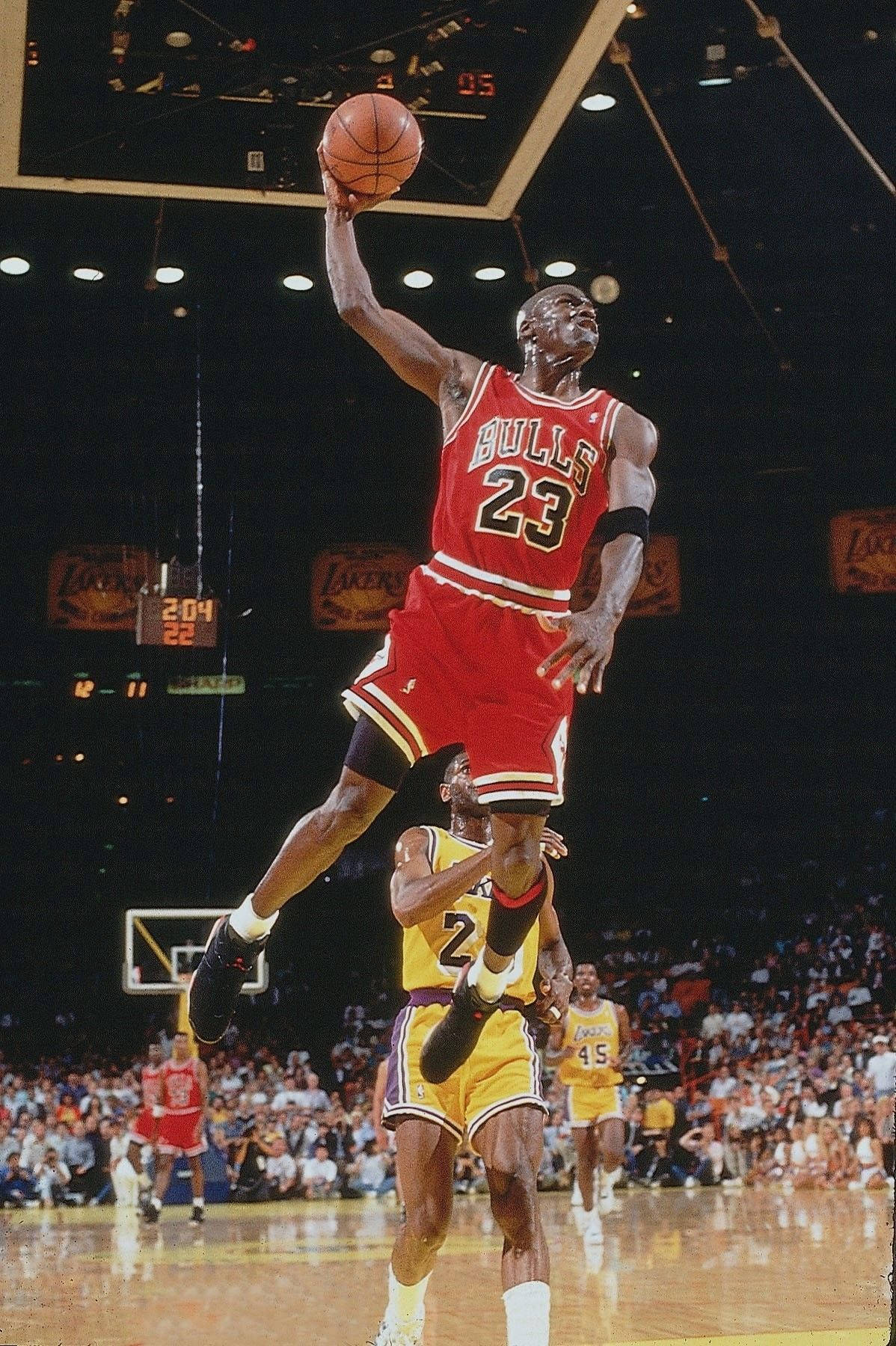High-flying Michael Jordan Background