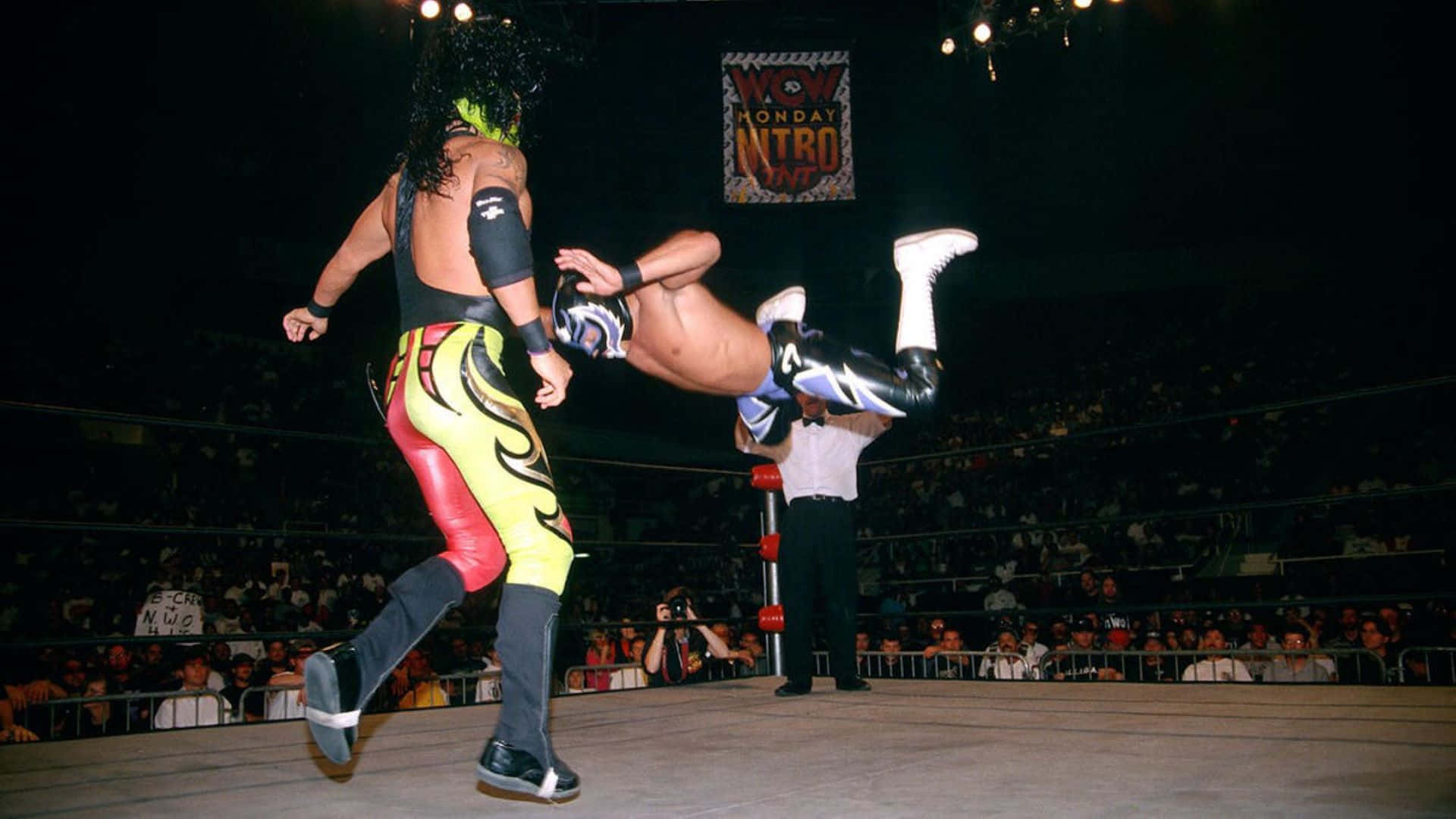High Flying Wrestling Kick Background
