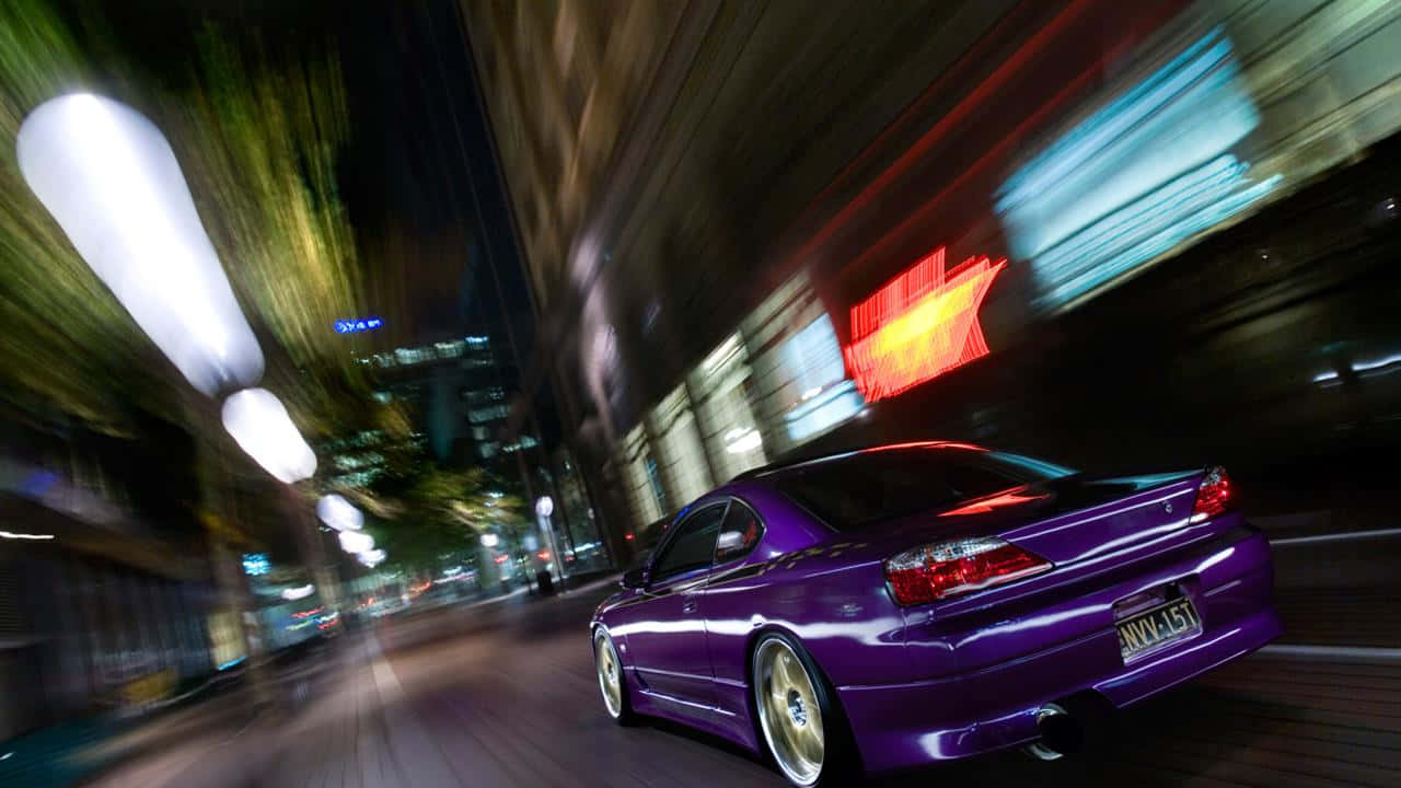 High-intensity Night Street Racing Background