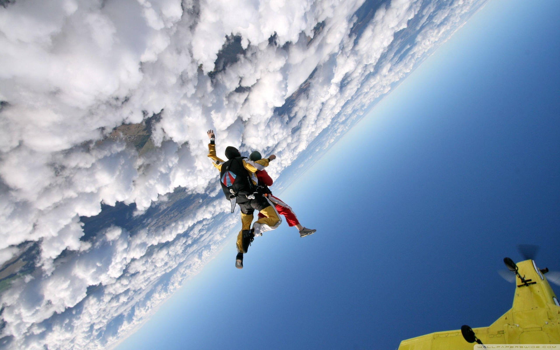 High-intensity Skydiving Adventure With Gopro Background