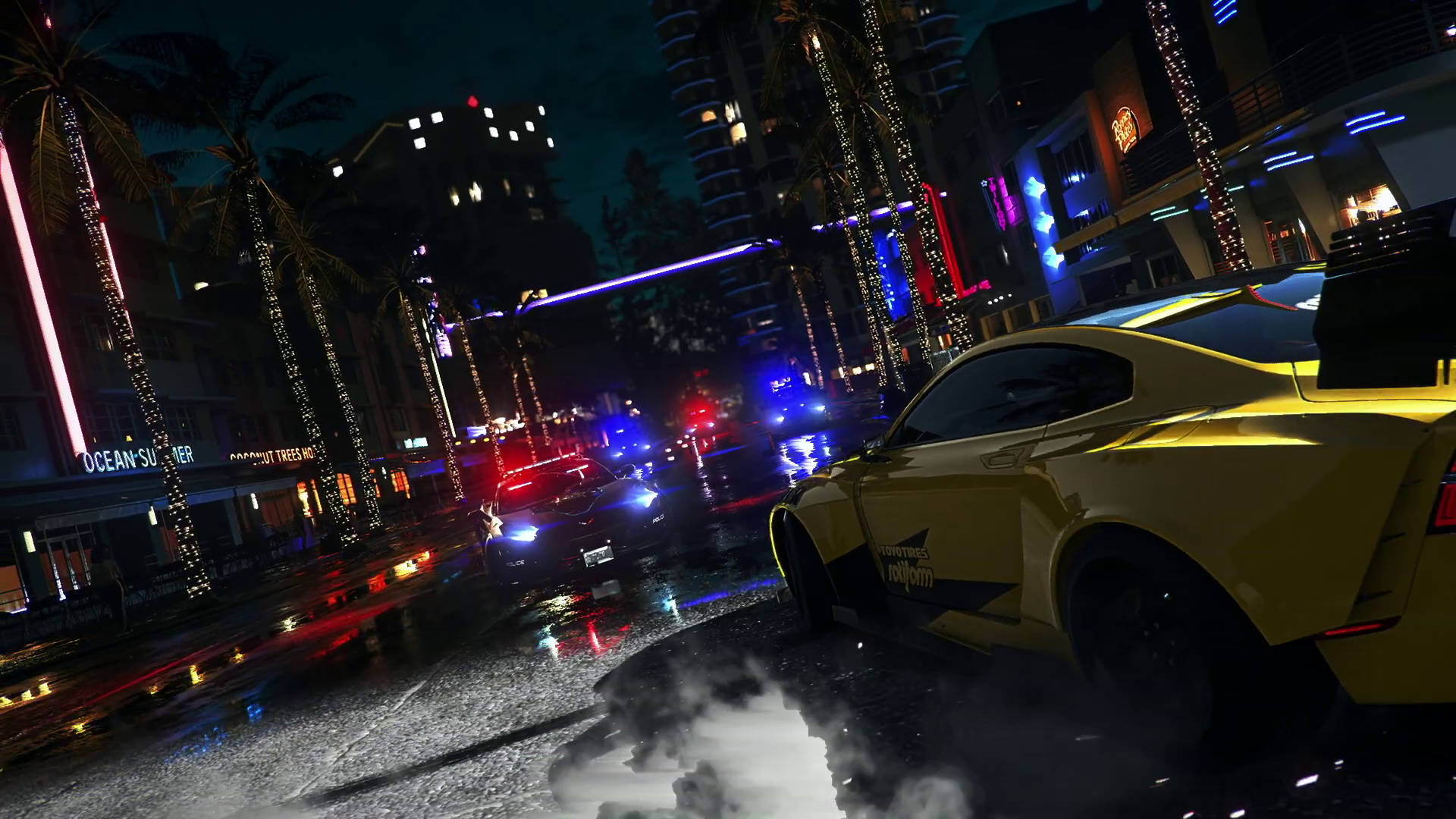 High-octane Night Race In Need For Speed Heat Background