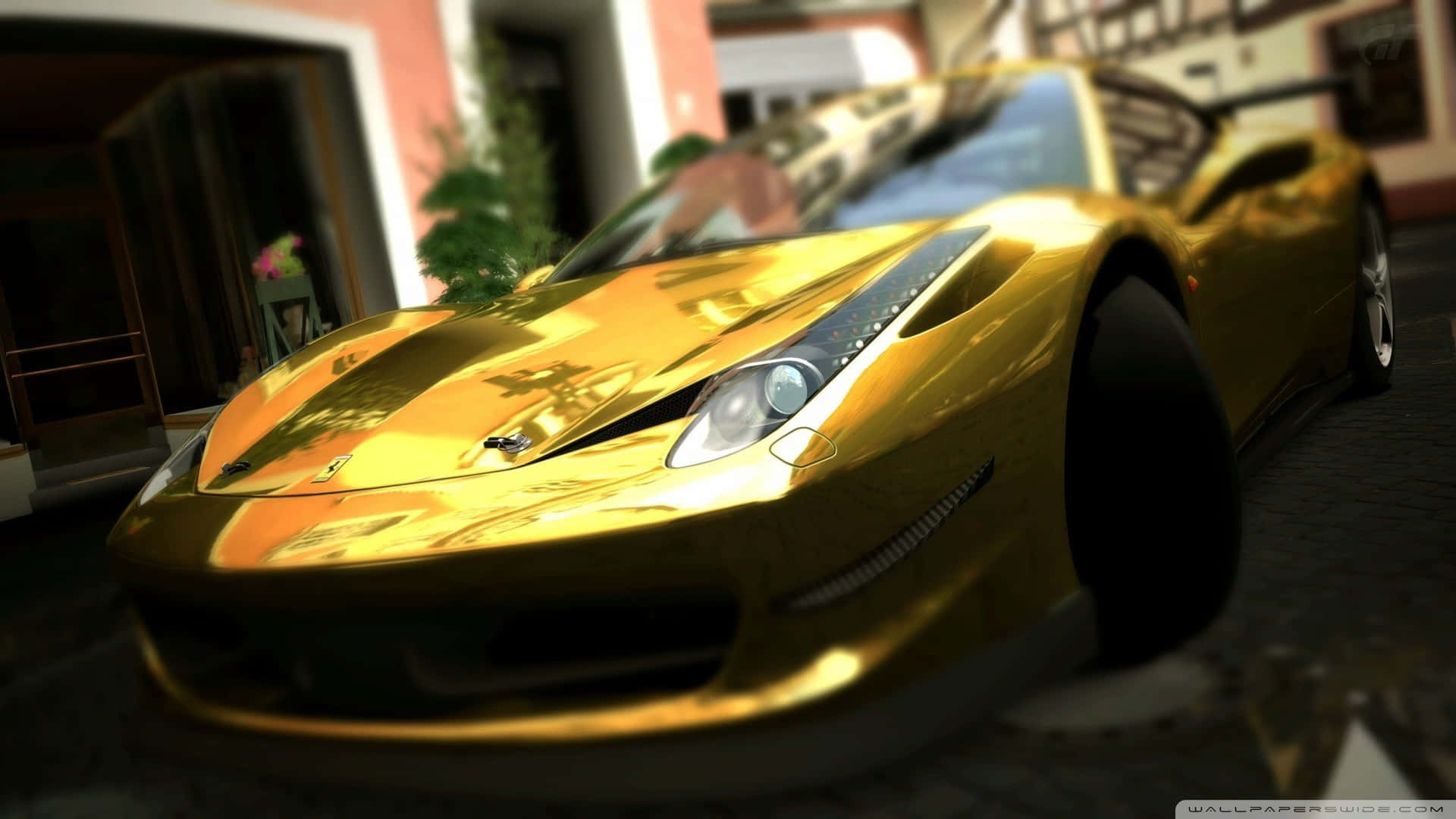 High-performance Gold Cars Shine Bright Background