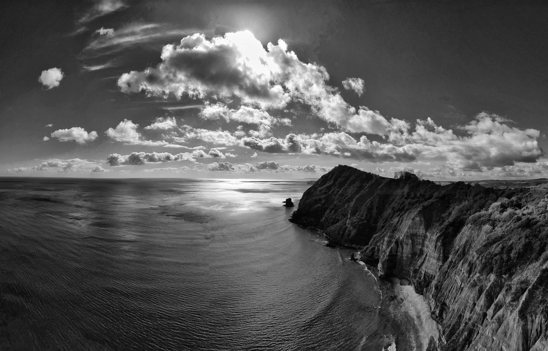 High Quality Black Mountain Cliff And Seashore