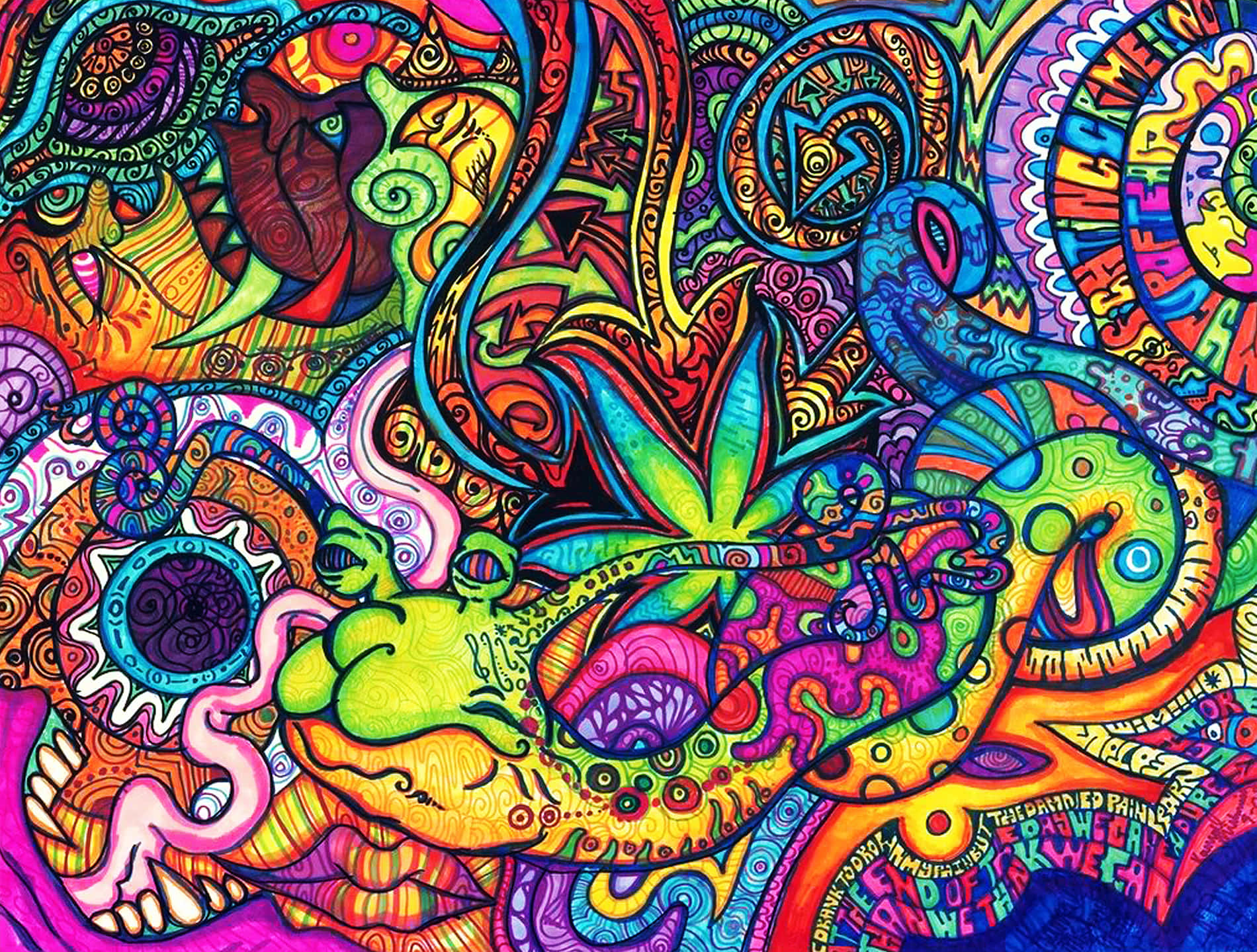High Quality Psychedelic Weed Background