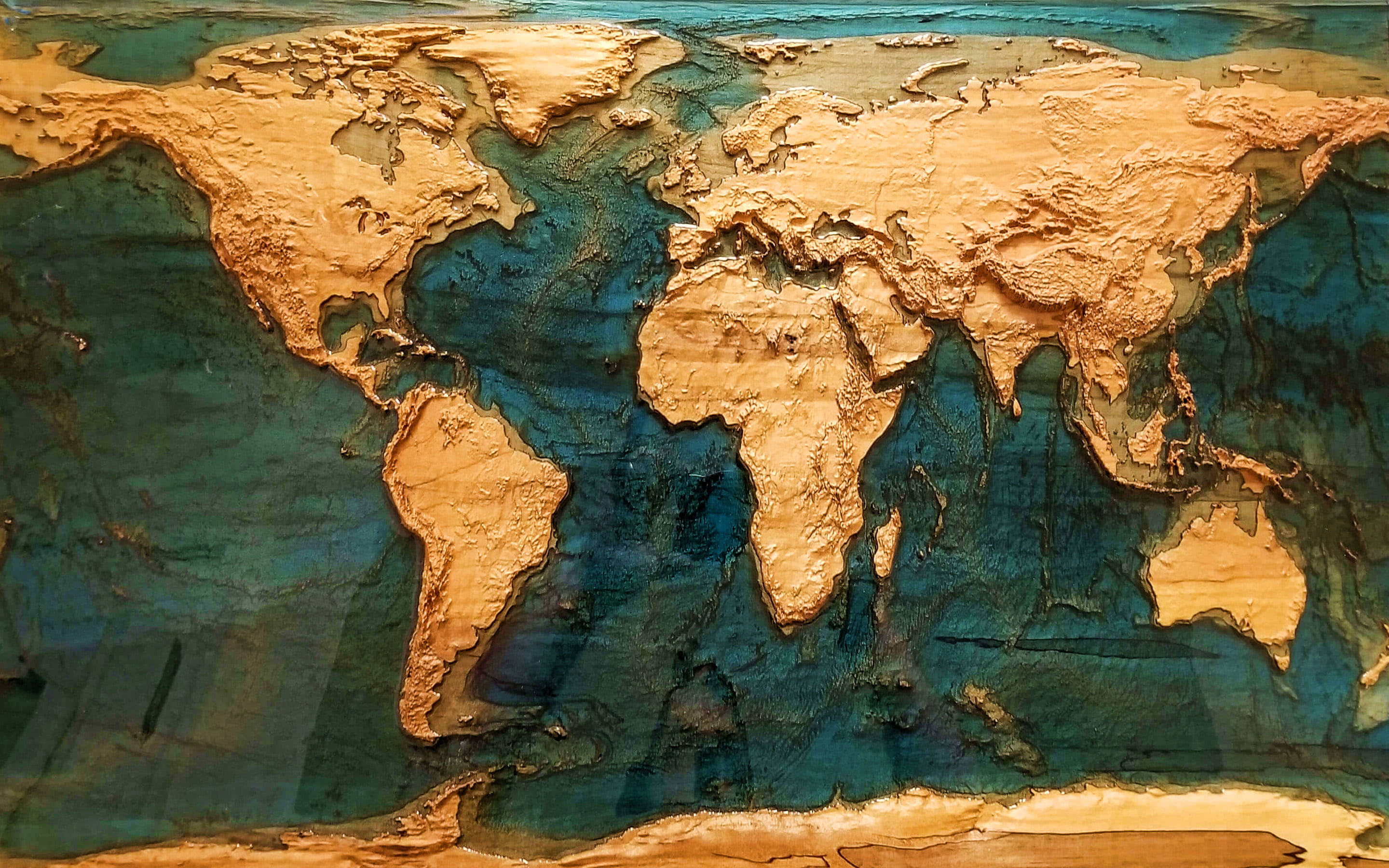 High Resolution 3d Vintage World Map Background